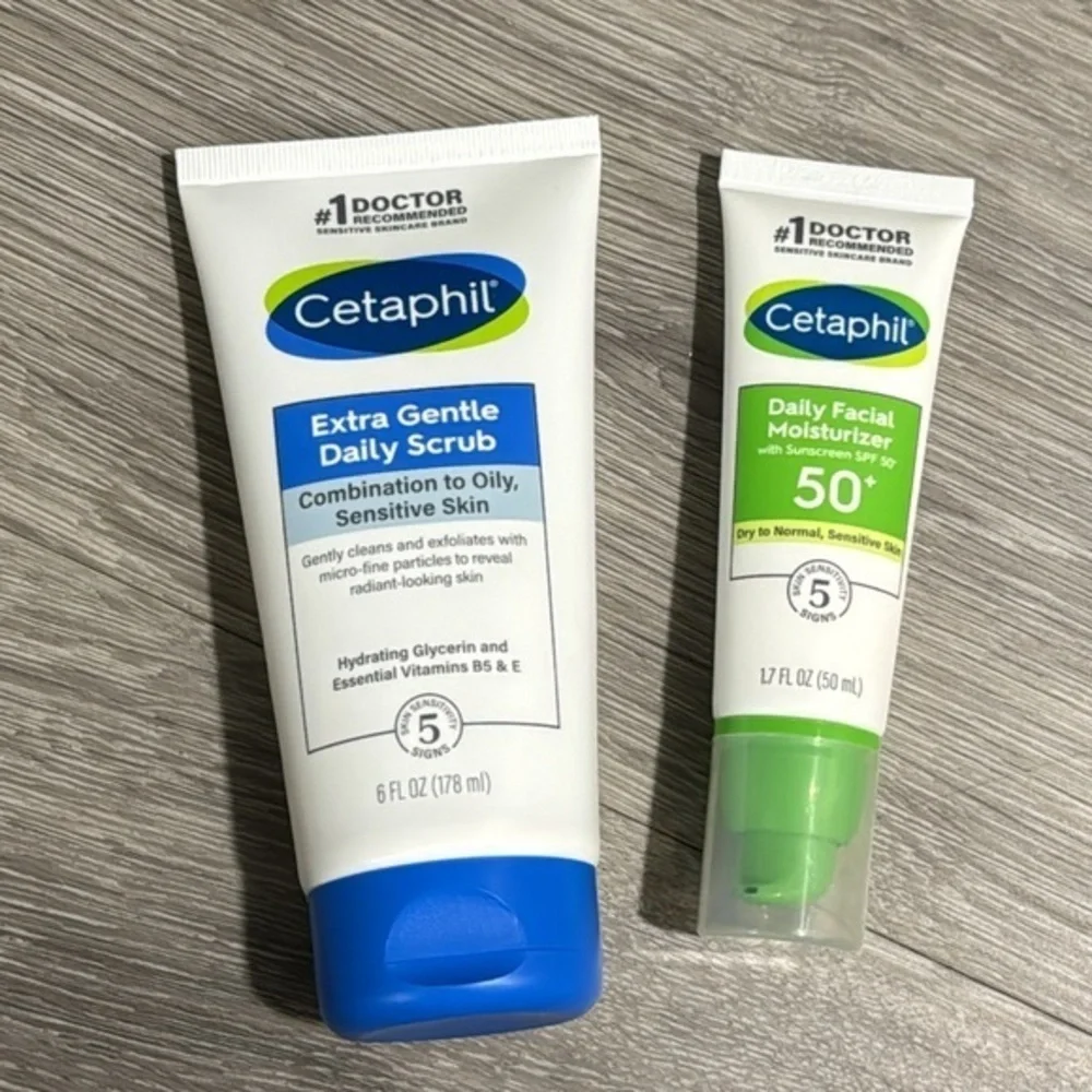 Cetaphil Daily Scrub and Facial Moisturizer SPF 50 Women’s Skincare NEW